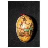 Antique German paper mache Easter egg decorated