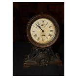 Seth Thomas metal case mantel clock with alarm
