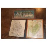 Signs and map lot - Railroad Baggage and Parcel