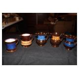 4 Copper Lusterware creamers (couple chips) and a