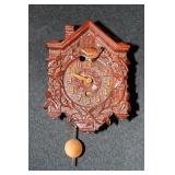 Lux Clock Mfg Co miniature cuckoo clock Waterbury