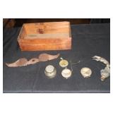 Wooden box containing Stover Racine greyhound