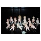Group of antique porcelain/bisque jointed dolls