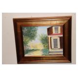 Framed original oil painting on board by local