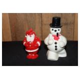 Plastic snowman candy dispenser and a plastic