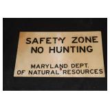 Cardboard Safety Zone No Hunting Maryland Dept of