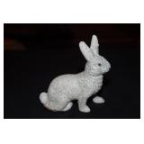 Ceramic rabbit figurine with glitter made in