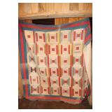 Handmade patchwork quilt (some wear on edges) 81