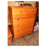 Maple chest with 6 drawers 33.5 X 18.5 X 45