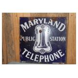 Maryland Public Station Telephone porcelain sign