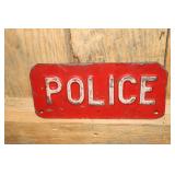 Metal Police tag/sign 9.25 X 4.25
