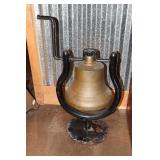 Brass railroad/locomotive bell mounted on cast