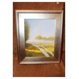 Framed original oil painting on board by local
