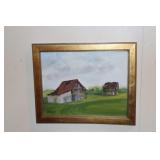 Framed original oil painting on board by local
