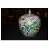 Chinese ginger jar decorated with birds,