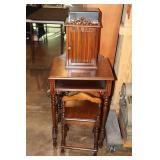 Wooden telephone stand and chair with Stromberg