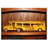 Buddy L Hertz pressed steel car hauler circa