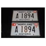 Pair of Maryland historic tags