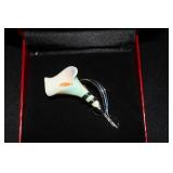 Franz porcelain Calla Lily flower brooch