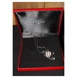 Franz porcelain black and white fish necklace