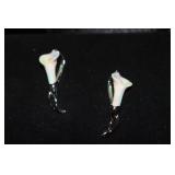 Franz porcelain Calla Lily flower earrings