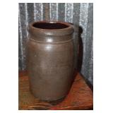 Hand thrown stoneware pottery canning crock