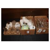 3 Boxes of miniature oil lamps, globes and