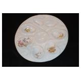 Antique floral decorated oyster plate possibly