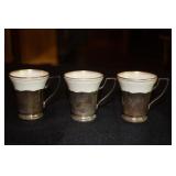 3 Sterling silver Demitasse holders (engraved)