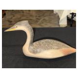 Hen redbreasted merganser decoy signed by Jimmy