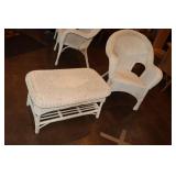 Wicker chair and side table