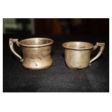 2 Sterling Silver baby cups both engraved