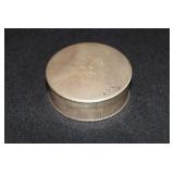 American coin silver tobacco box engraved