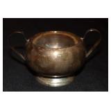 Sterling silver dual handled sugar dish