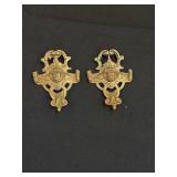 2 French style brass or gilt bronze wall sconces