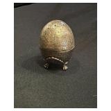 Egg shaped shaker or salt cellar with