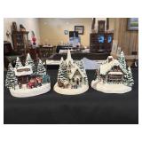 3 Thomas Kinkade lighted houses - Thomas Kinkade