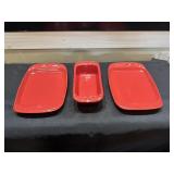 2 Longaberger Woven Traditions snack plates -