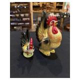 2 Ceramic chicken figurines (large one