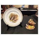 Lefton hand-painted wood cock  figurine and