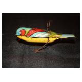 Tin wind up pecking bird toy (works)