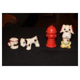 2 Collectible dog and fire hydrant salt & pepper