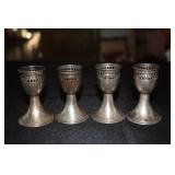 4 Sterling Silver egg cups