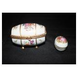Limoges France egg shaped trinket box and a