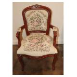 Louis XV style carved wooden armchair with