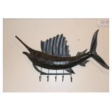 Tin Sailfish hat/coat rack 31 inches long