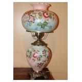Gone With the Wind floral decorated parlor lamp