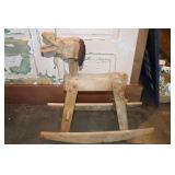 Folk art rocking horse with initials BR in leg