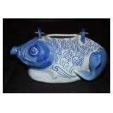 Chinese porcelain hand painted blue and white Koi