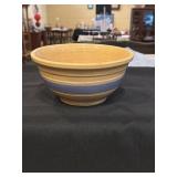 Yellow Ware ATT Cold-N-Bake mixing bowl with blue